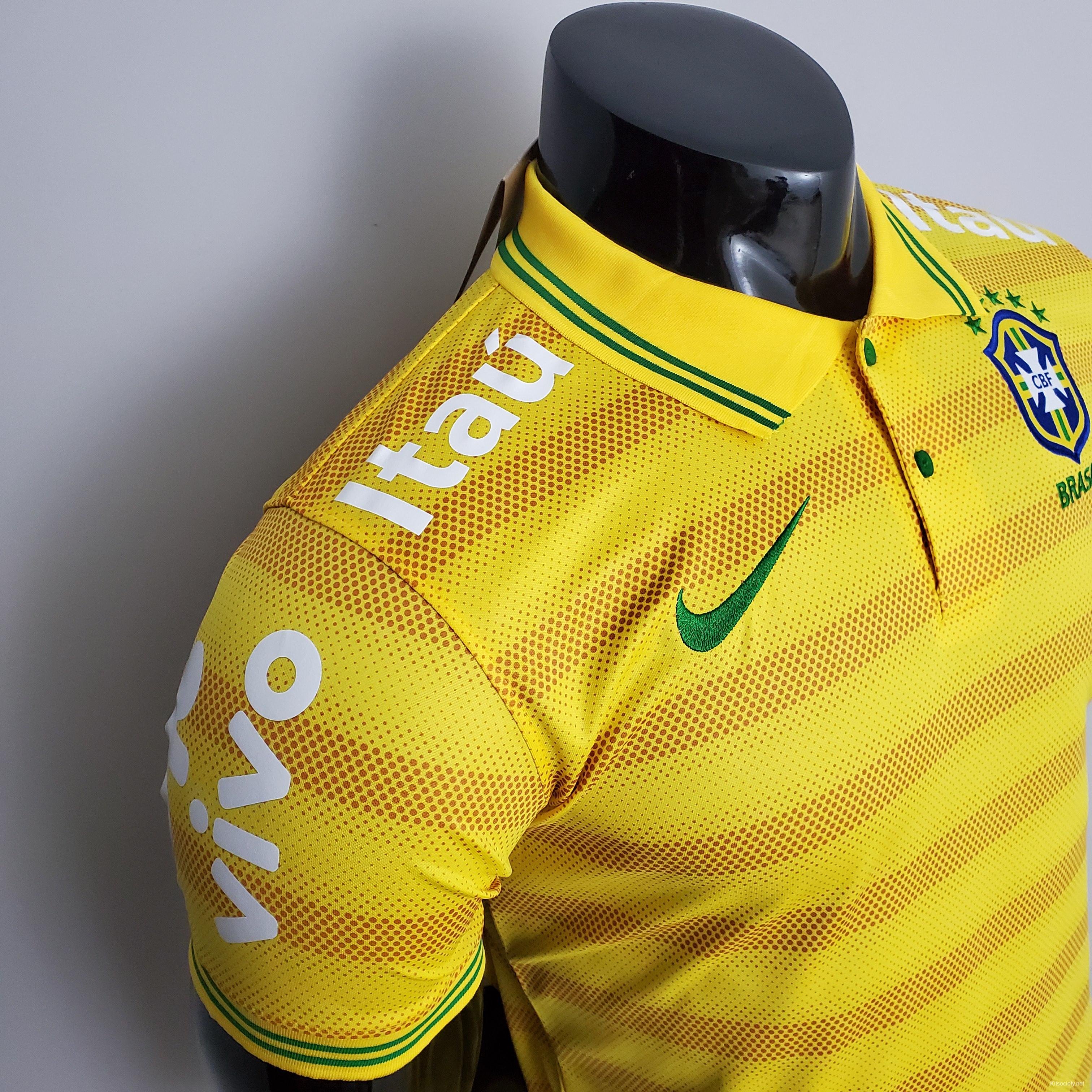 BRAZIL Mens Small Yellow Brasil Soccer Jersey NWT NEW