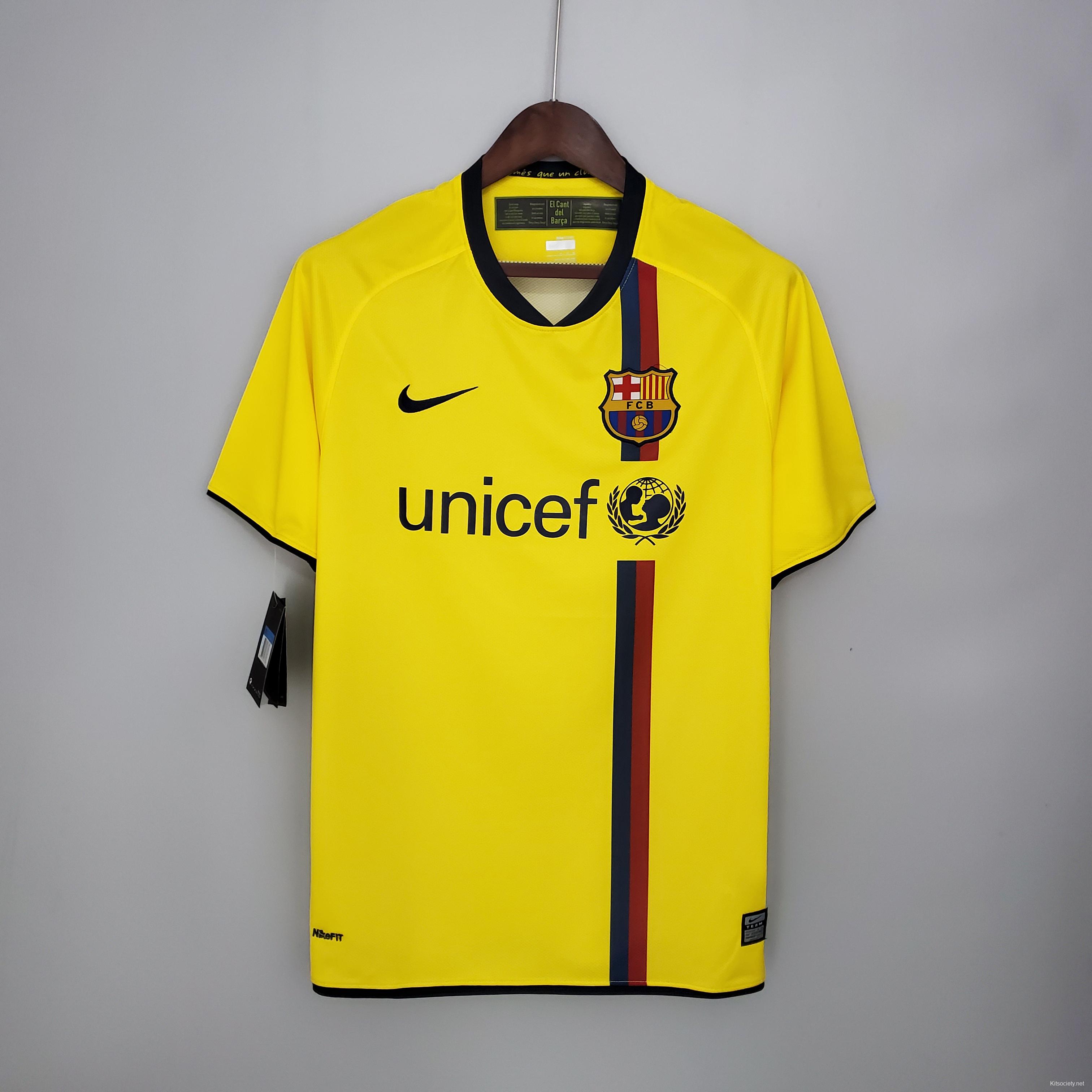 Retro 89/92 Barcelona Away Orange Jersey - Kitsociety