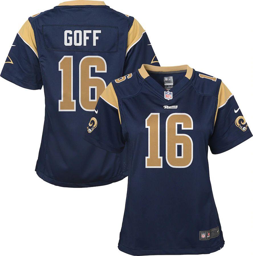 Women's Jared Goff Navy Player Limited Team Jersey - Kitsociety