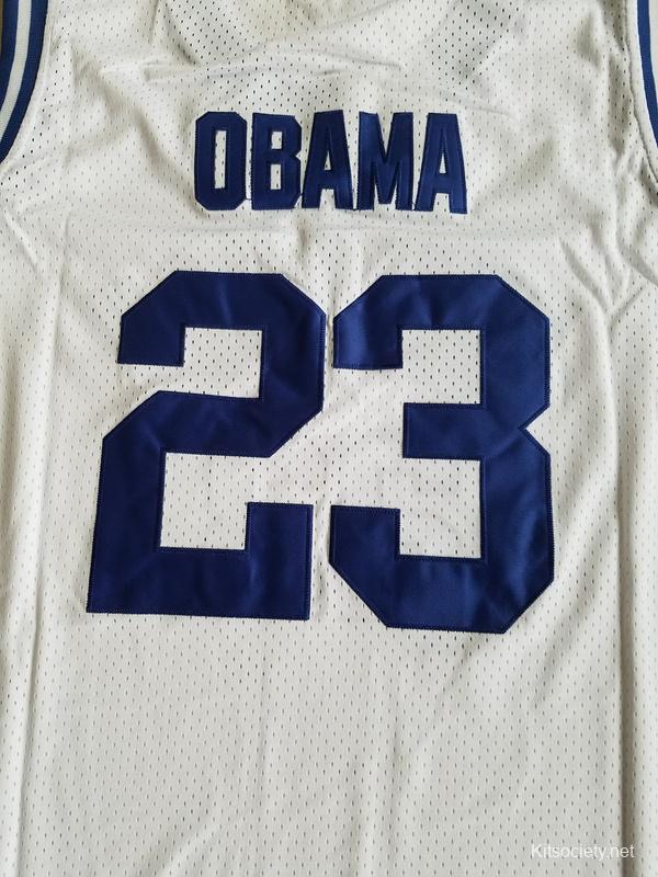 EJ Barack Obama 23 Punahou High Blue Basketbal Jersey - Kitsociety