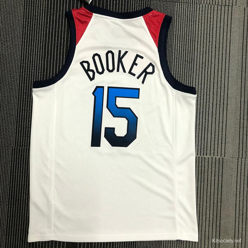 Thai Version Men's Devin Booker White USA Basketball Player Jersey