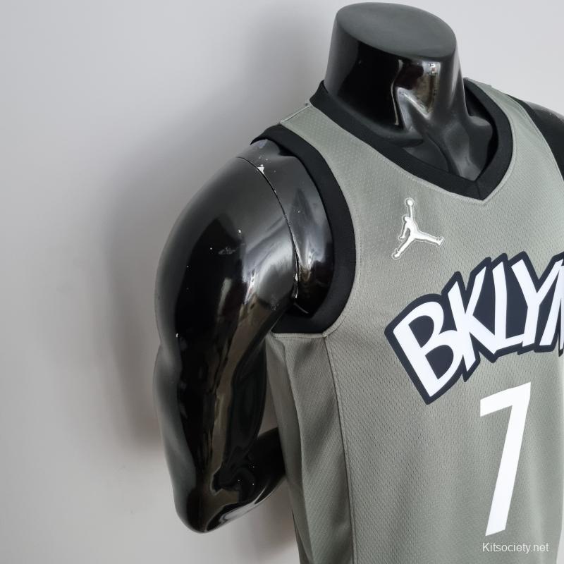 75th Anniversary Durant #7 Brooklyn Nets City Edition Gray NBA Jersey -  Kitsociety