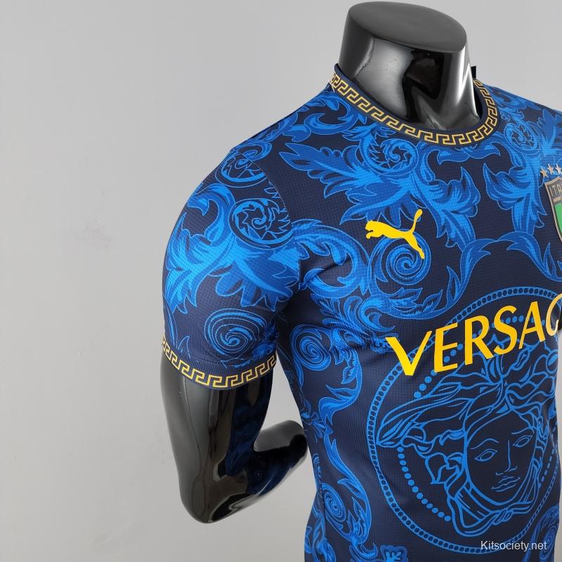 Italy x Versace 2022 Blue Men Soccer Jersey - Zorrojersey- Professional  Custom Soccer Jersey Online Store