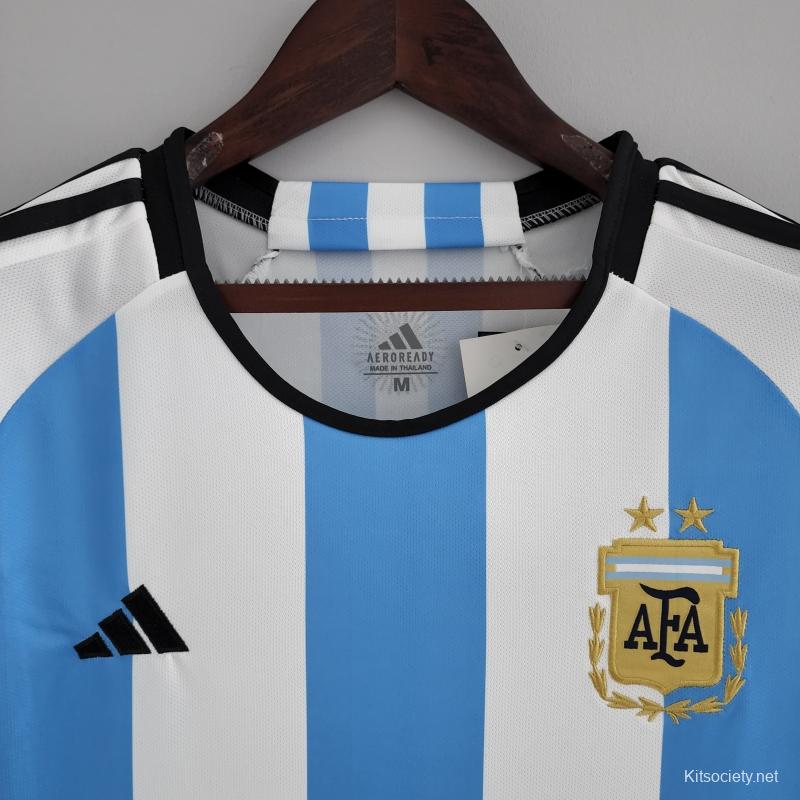 2022 Argentina Women's Home 2 Stars Soccer Jersey - Kitsociety