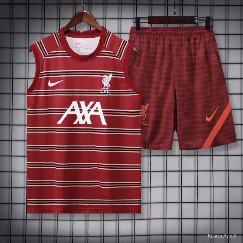 Liverpool Pre-Match Jersey Kit 2022/23 Kids(Jersey+Shorts