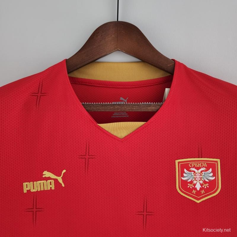 finekeys New Serbia Home Soccer Jersey 2022/2023 Men Adult Fan Version M / Blank