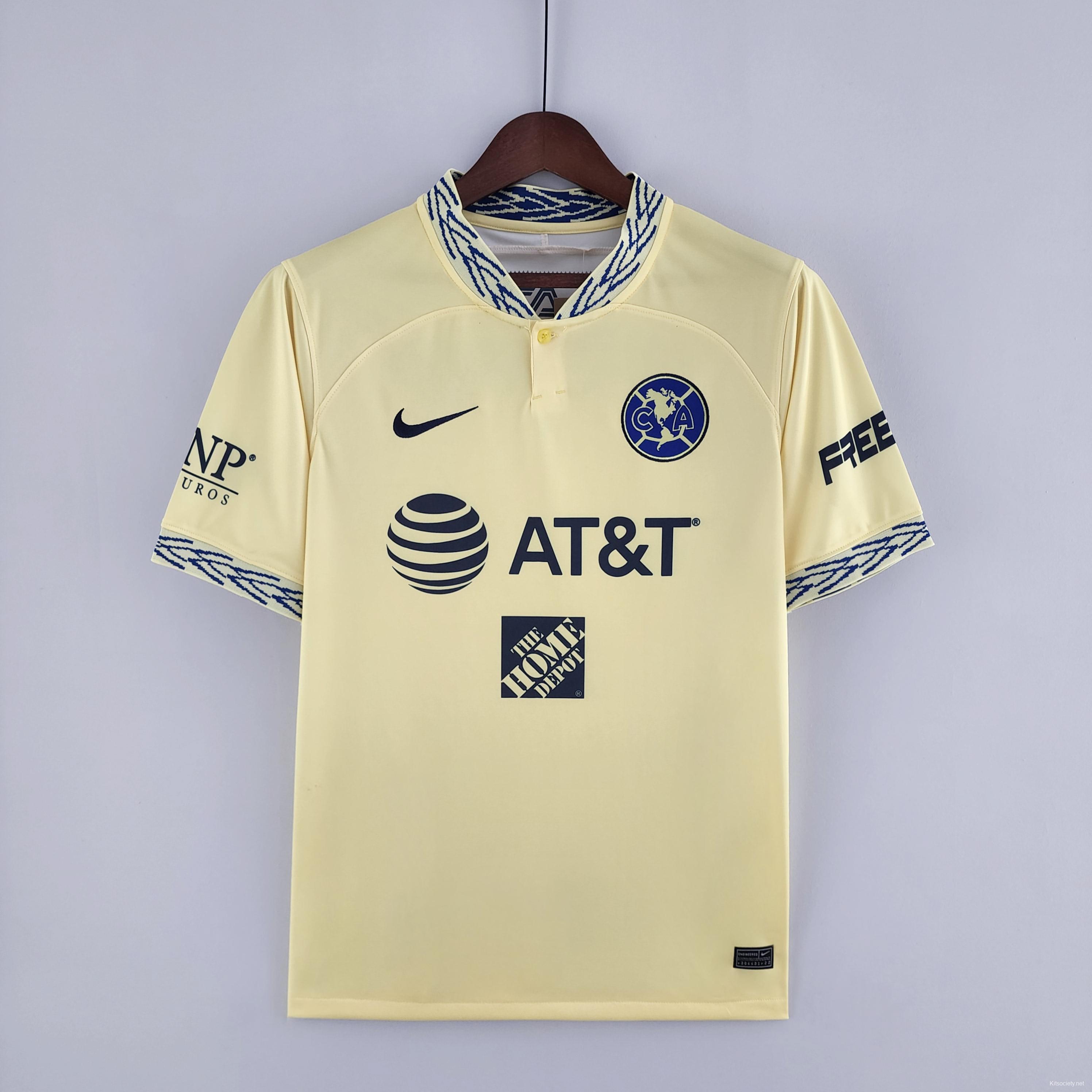 23-24 Club America Away Blue Soccer Jersey - Kitsociety