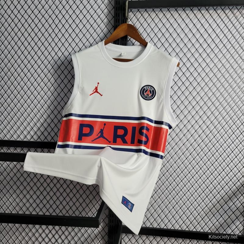 PSG Michael Jordan White Basketball Jerseys - Kitsociety