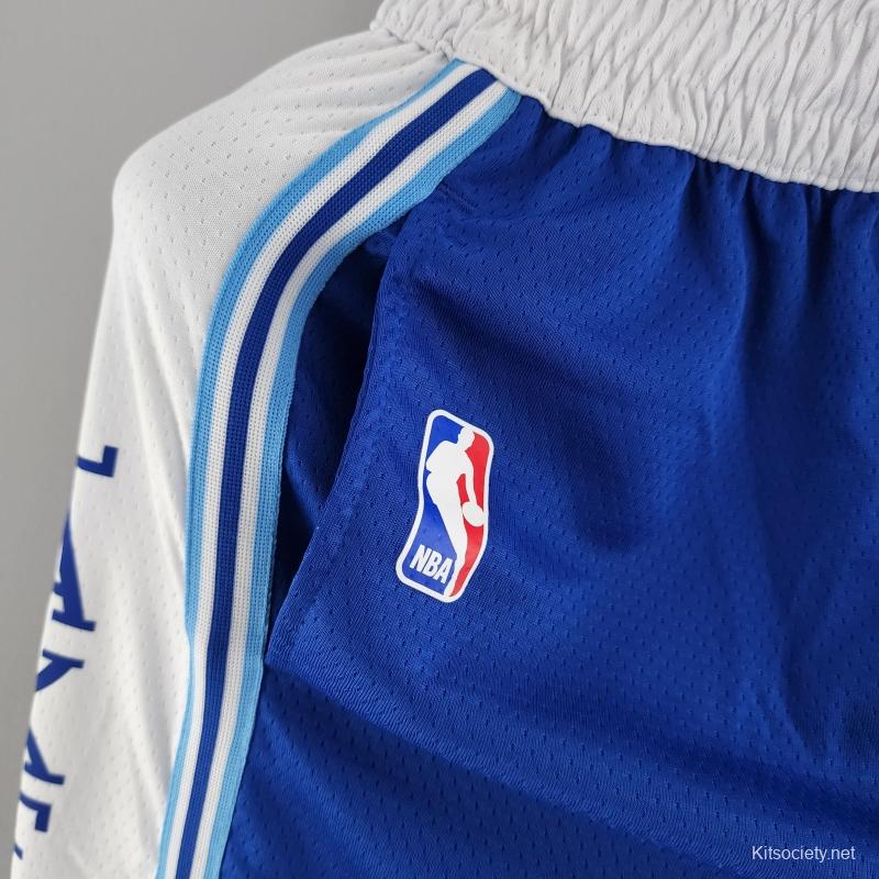 75th Anniversary Los Angeles Lakers Blue NBA Shorts - Kitsociety