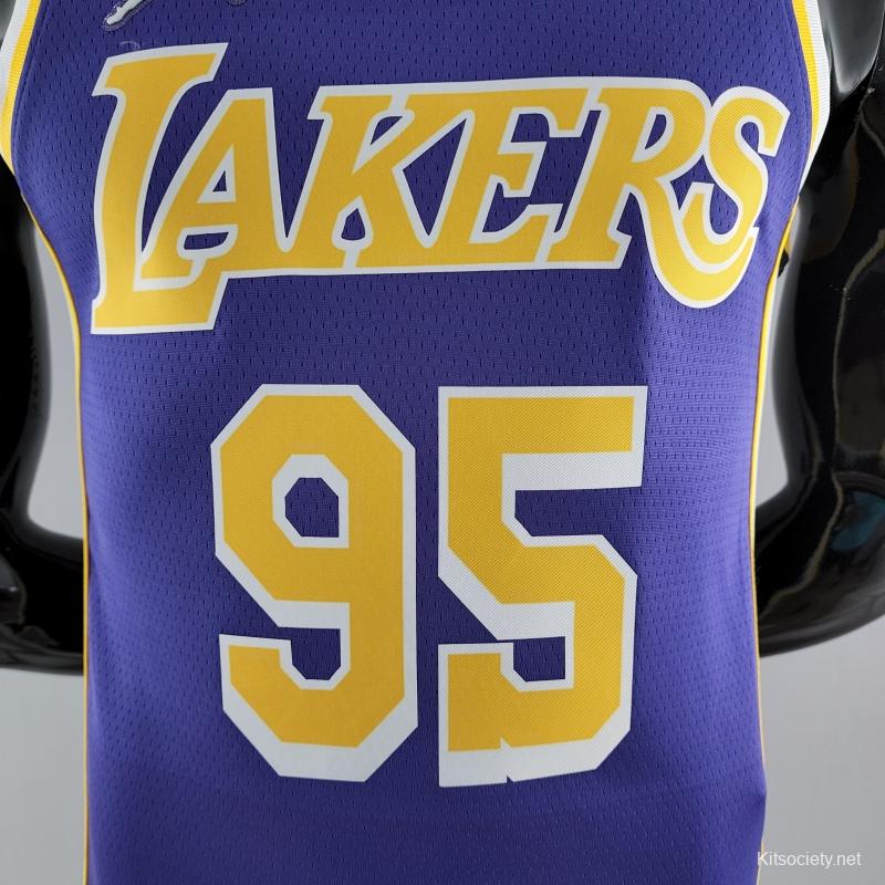 2022 75th Anniversary TOSCANO #95 Los Angeles Lakers City Edition Purple  NBA Jersey - Kitsociety