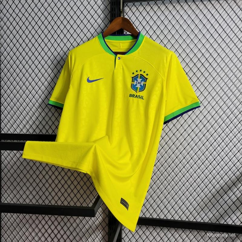 2022 Brazil Home National Team World Cup Soccer Jersey With Special Dragon  Namesets - Kitsociety
