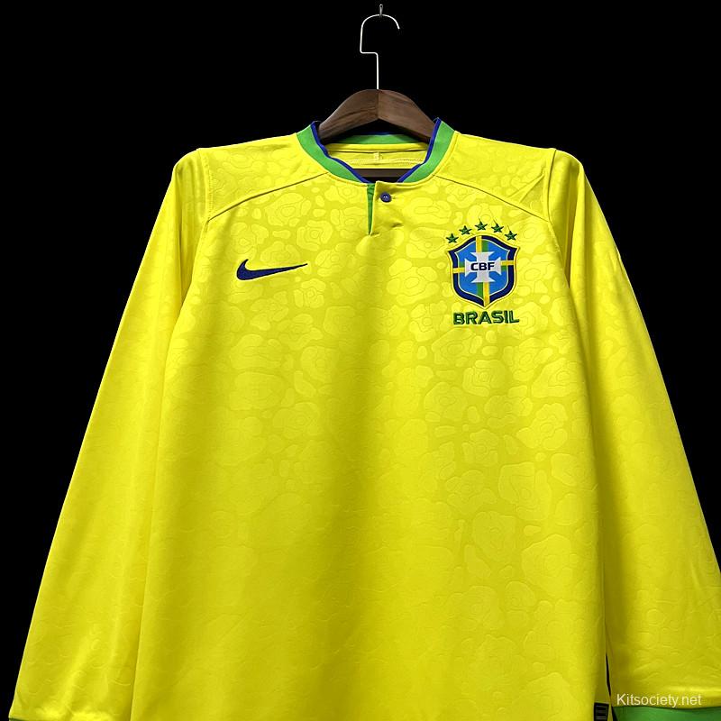 brazil soccer jersey long sleeve