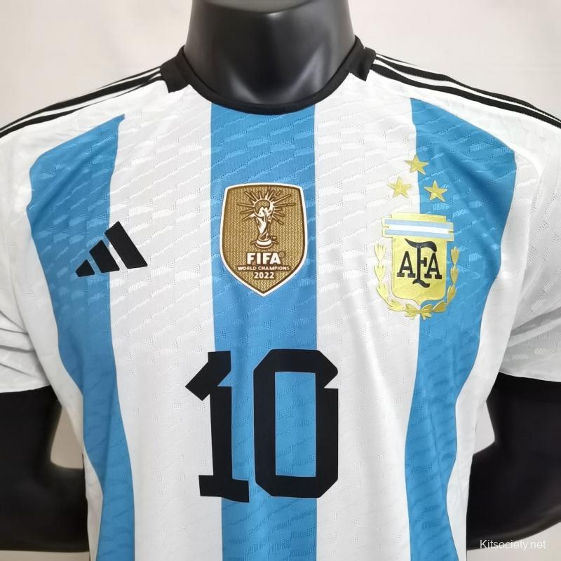 Player Version 3 Stars 2022 Argentina MESSI #10 Home Jersey With World Cup  Champion Patches - Kitsociety