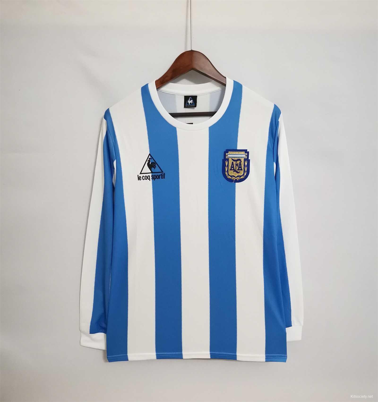 Retro 2014 Argentina Away Messi Jersey With World Cup Patch - Kitsociety