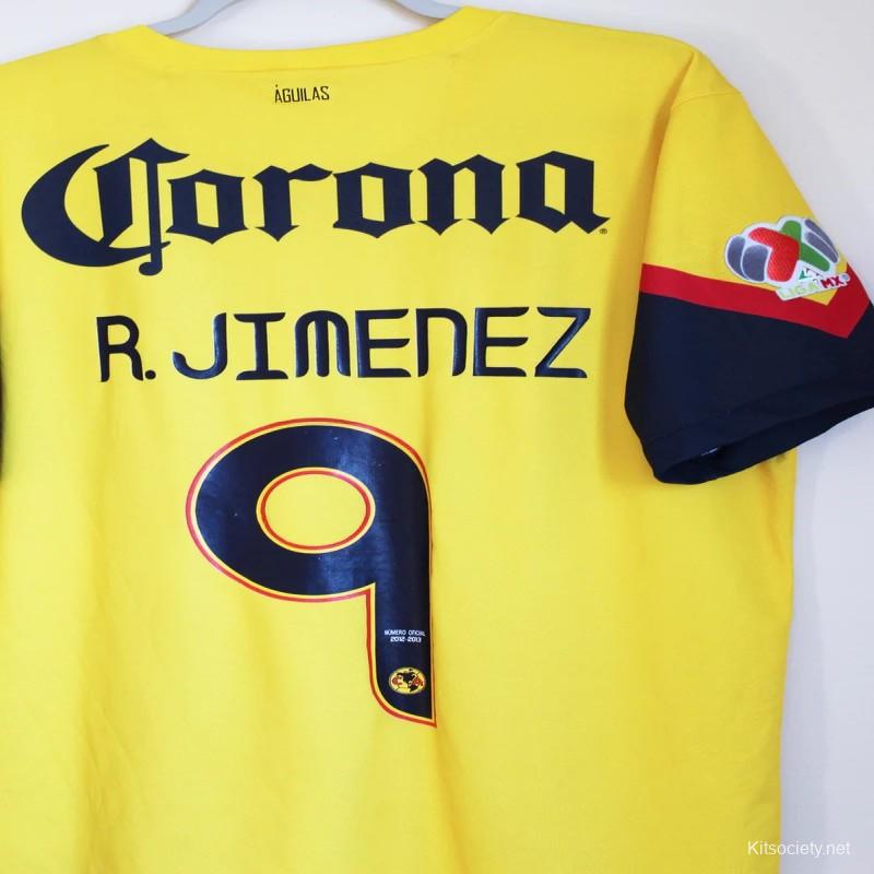 2013 Club America Home Yellow Retro Soccer Jersey