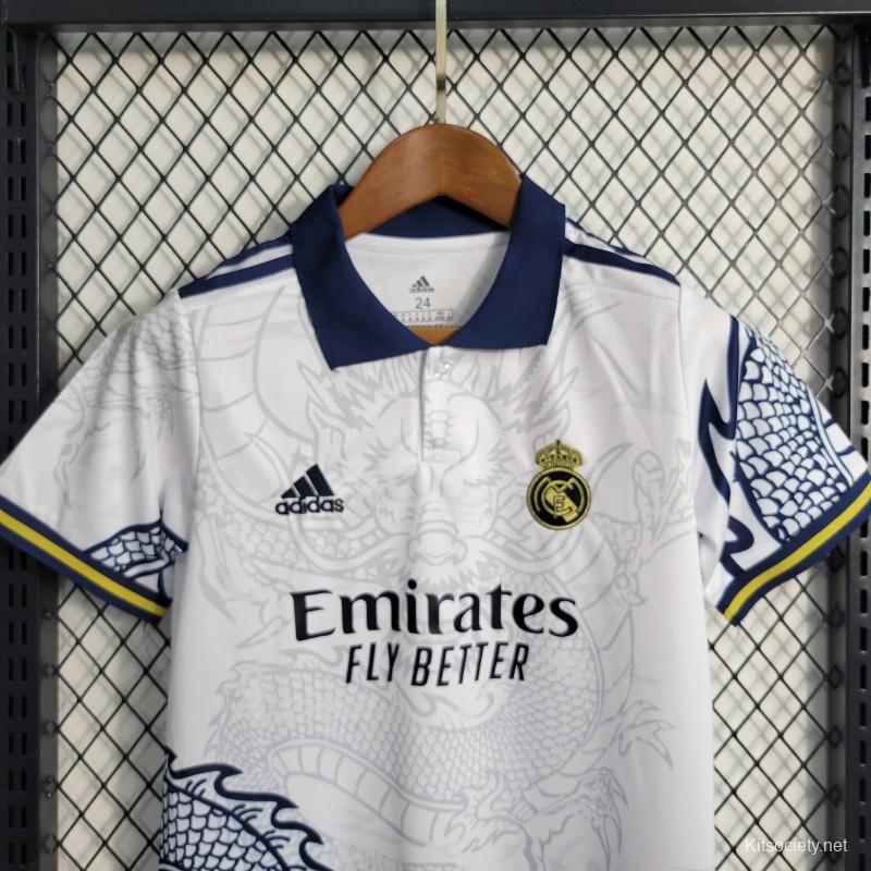 Boys Adidas Real Madrid 23/24 Home Kids Jersey - White