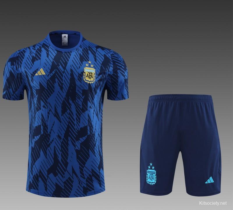 Player Version 2023 Argentina Pre-Match Navy Jersey - Kitsociety