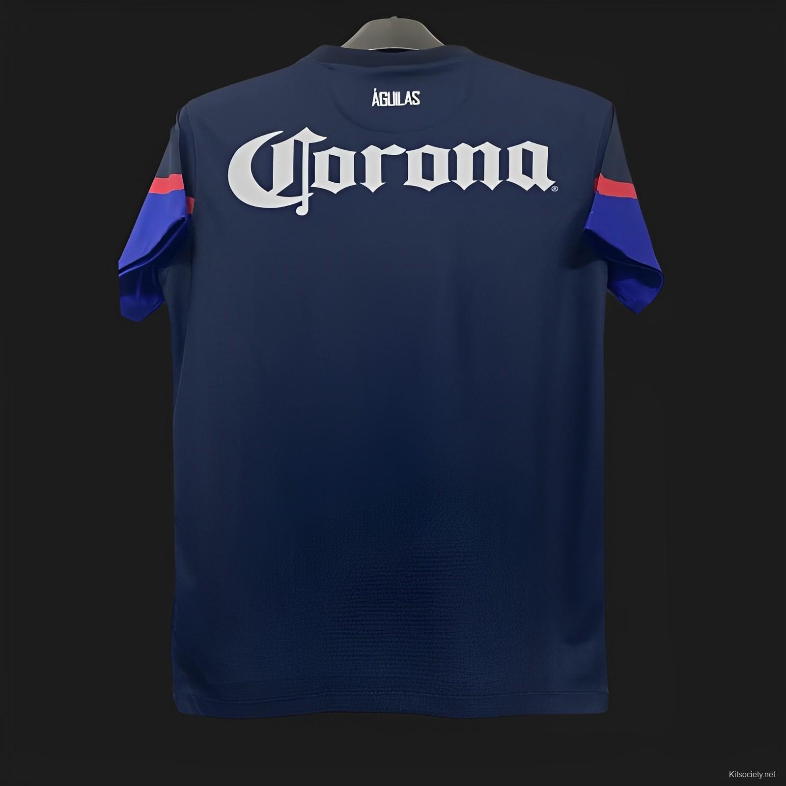 Club America Jersey Las Aguilas Blue & White Retro Soccer Jersey