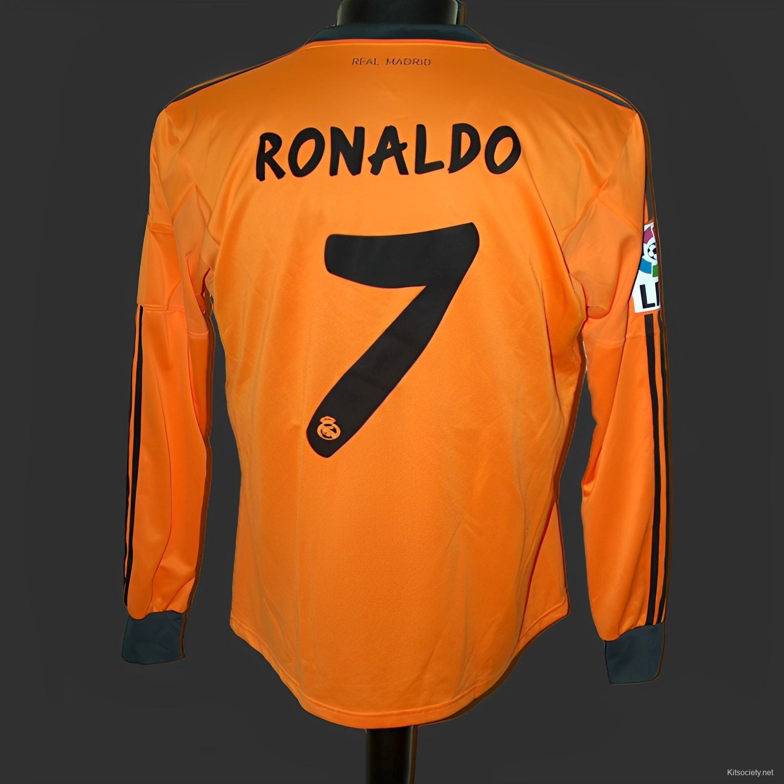 Retro 13/14 Real Madrid Third Orange Jersey Worn By Ronaldo