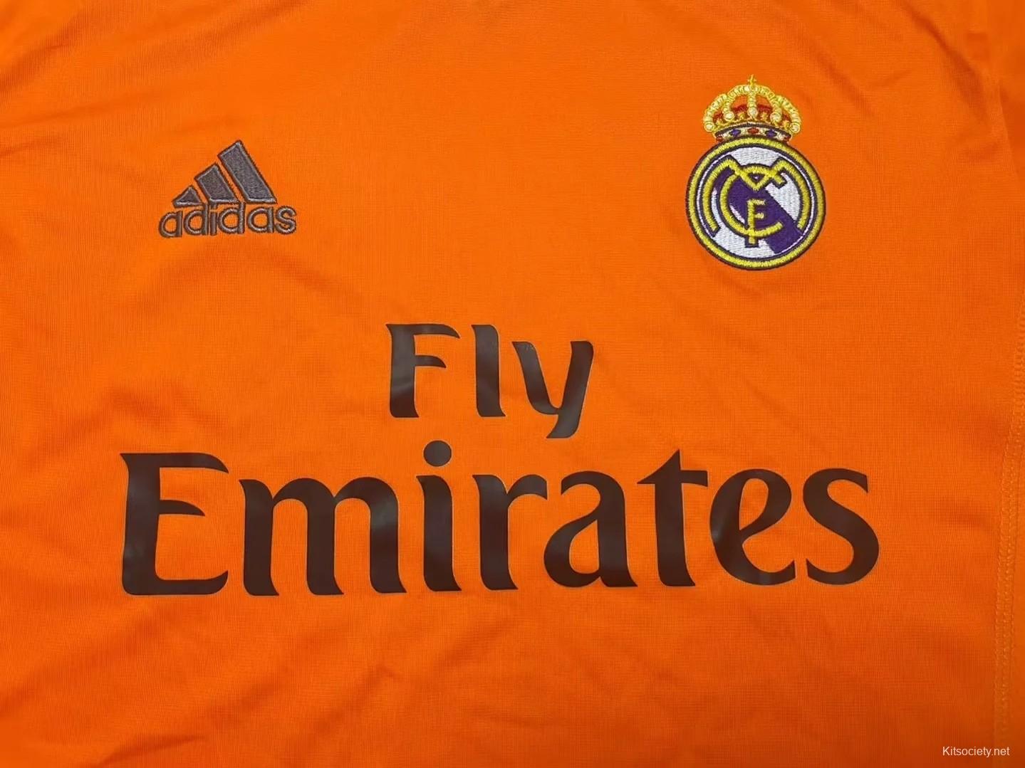 Adidas Real Madrid 2013-14 Third Kit Orange Soccer Jersey Men’s Size Large