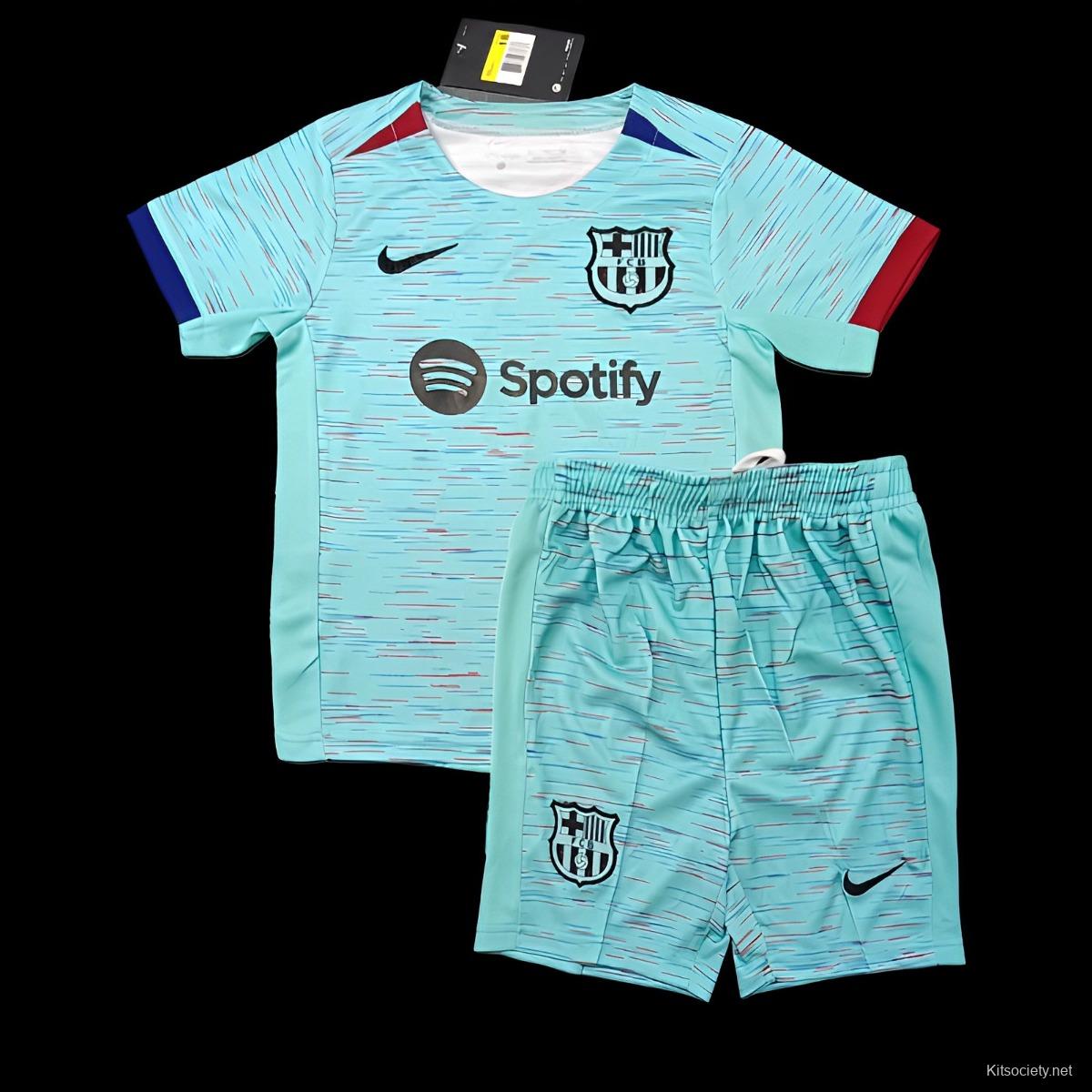 Kids Barcelona Home Soccer Jersey Kit (Jersey+Shorts) 2023/24