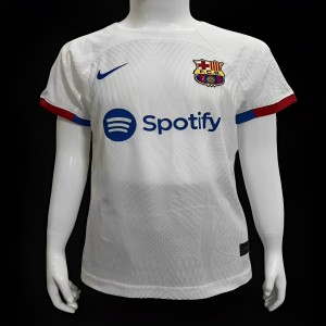 23-24 Barcelona White Away Long Sleeve Jersey - Kitsociety